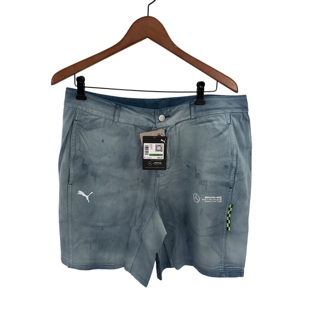 AMG Petronas Fórmula One Crew Team Shorts Blue- Puma Size L New With Tags